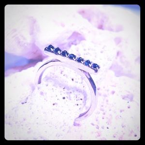 BN! Inverted Sapphire Ring in 14k White Gold